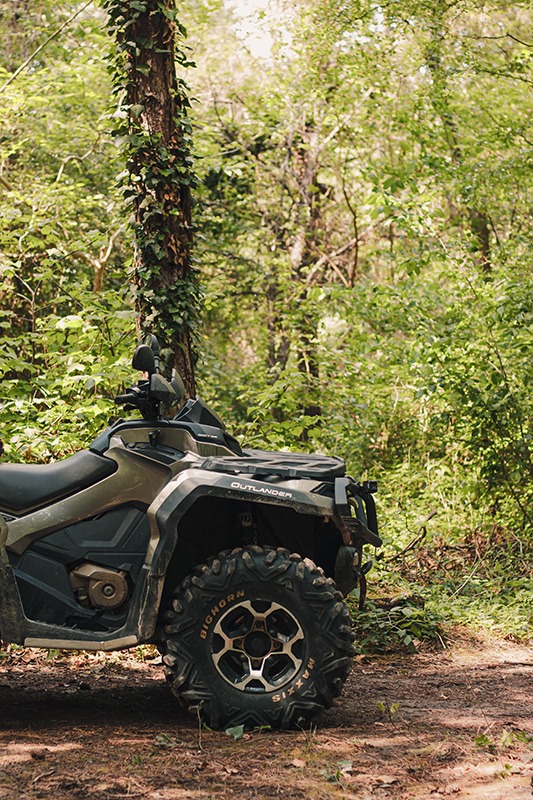 atv in the woods thanks to MadRamps systems