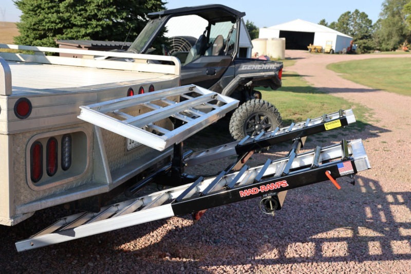 photo of the mad ramps flatbed system on a truck