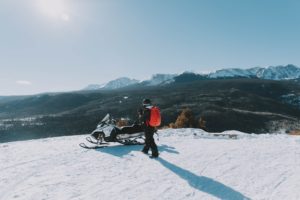 snowmobile on mountain